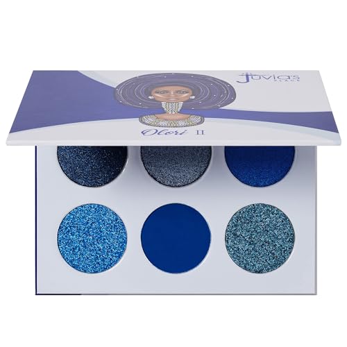 Juvia's Place Blue Eyeshadow Palette - Professional Eye Makeup, Pigmented Eyeshadow Palette, Makeup Palette for Eye Color & Shine, Pressed Eyeshadow Cosmetics, Shades of 6